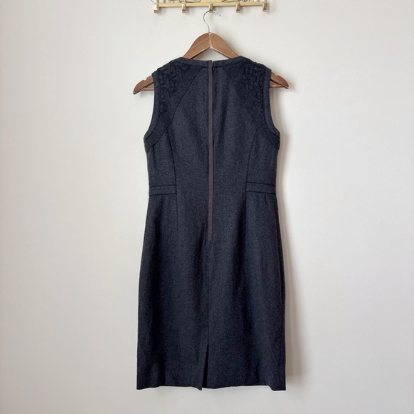 Magaschoni Cable Knit Wool Blend Sleeveless Shift Dress Sz 4 Gray - Picture 4 of 9